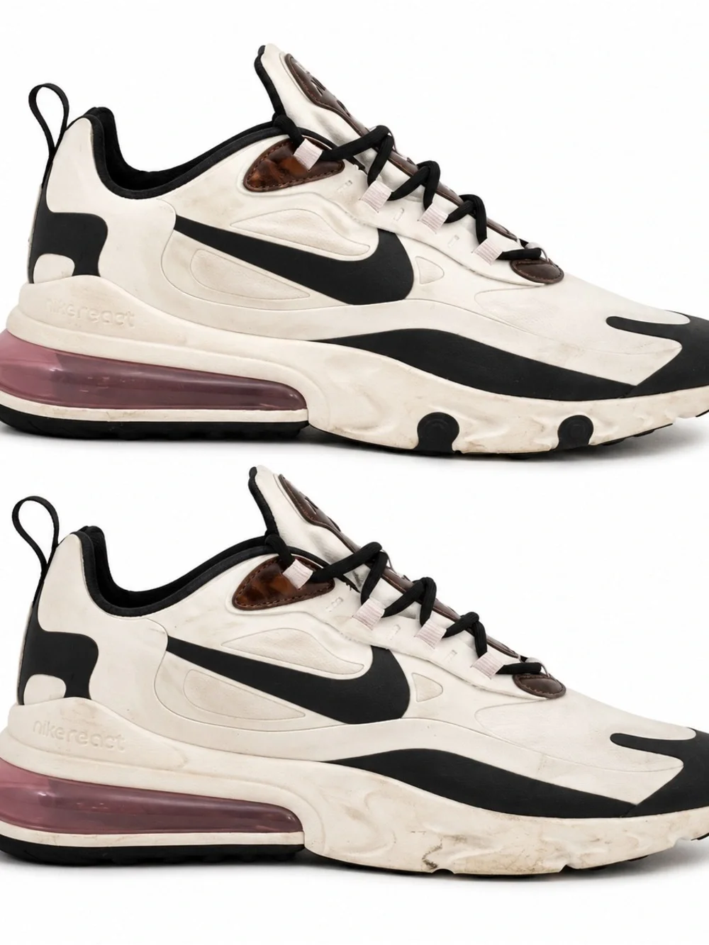 Nike Women's Sneakers in Cream, Black & Brown Metallic Accents